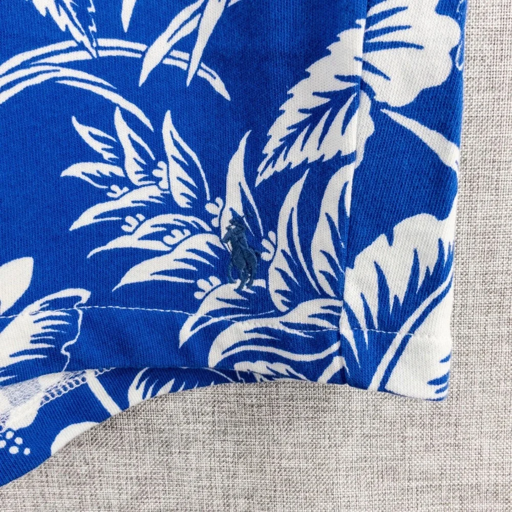 Polo Ralph Lauren Tropical Floral Spa Terry Shorts Men's 2XB Blue White NWT